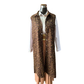 Tapado Gamuza Sin Mangas Animal Print Con Broches